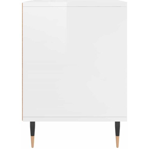  Noćni ormarići 2 kom sjajni bijeli 40x35x50cm konstruirano drvo Slike