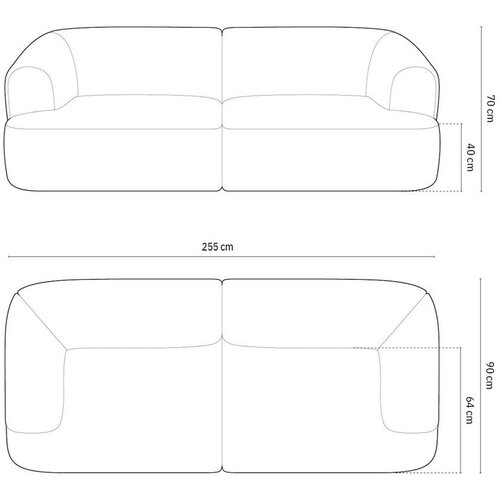 Cosmopolitan Design Sedežna garnitura iz rebrastega žameta v barvi terakote 255 cm Campi &amp;ndash; Slike