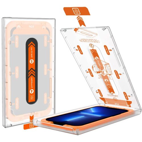 Tempered glass 2.5D dust free box za iphone 12/12 pro 6.1 crni Slike