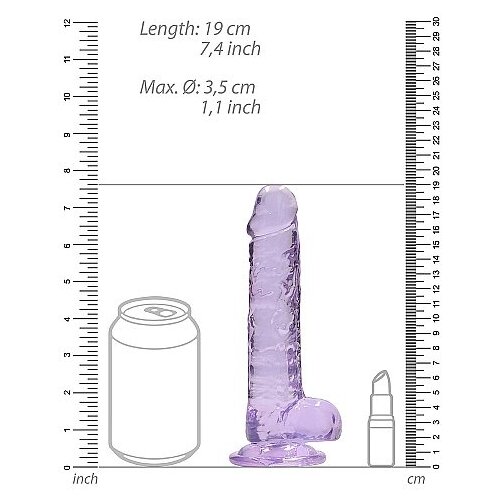 REALROCK Realistic Dildo with Balls 7&amp;quot; 17 cm Pink Slike
