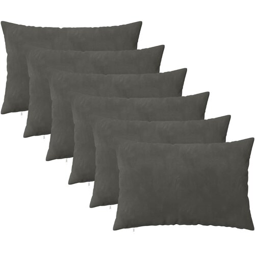  Presvlaka za jastuk 6 pcs HEERLEN Tamnosiva 50 x 70 cm Baršun Cene