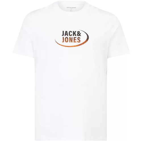 Jack & Jones Plus Majica 'GRADIENT' konjak / crna / bijela