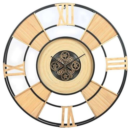  Zidni sat Home ESPRIT Crna Prirodno Metal Ratan 100 x 9 x 100 cm Cijene