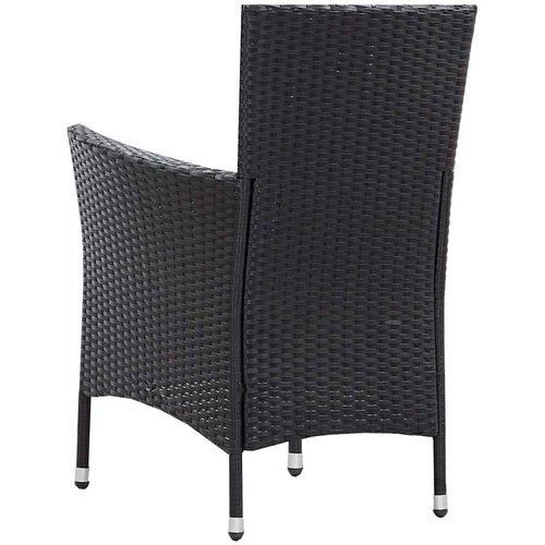  5-dijelni vrtni blagovaonski set od poliratana crni Crna Dužina stola 90 cm Slike