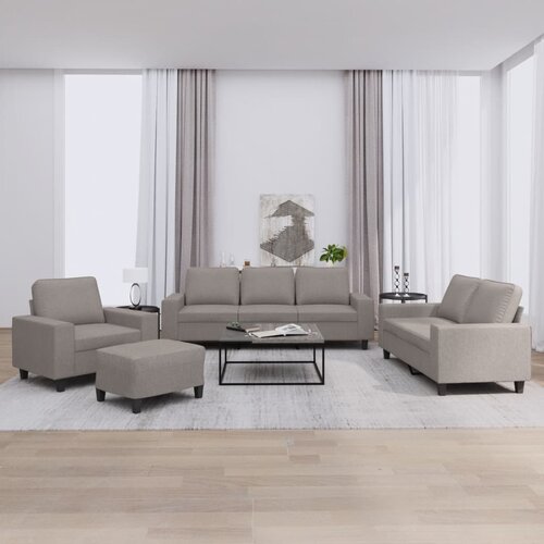  4-dijelni set sofa smeđesivi od tkanine Cene