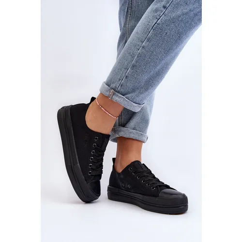 PE1 Women's Fabric Sneakers Black Staneva