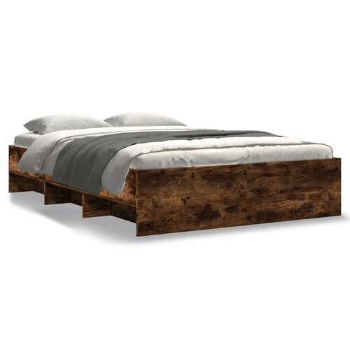 vidaXL Okvir za krevet boja hrasta 140x190 cm konstruirano drvo Cijene