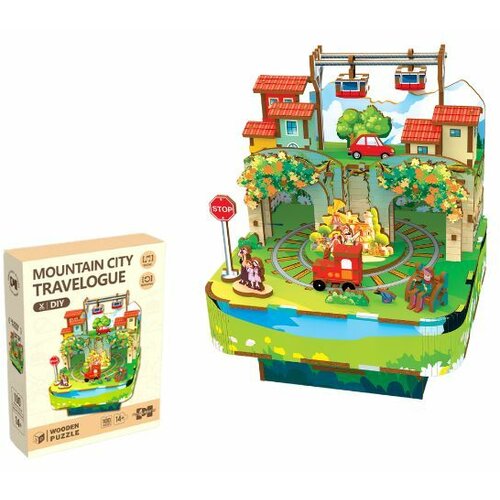  Drvene muzicke puzzle 3d mountain city 68028 ( 91/71766 ) Slike
