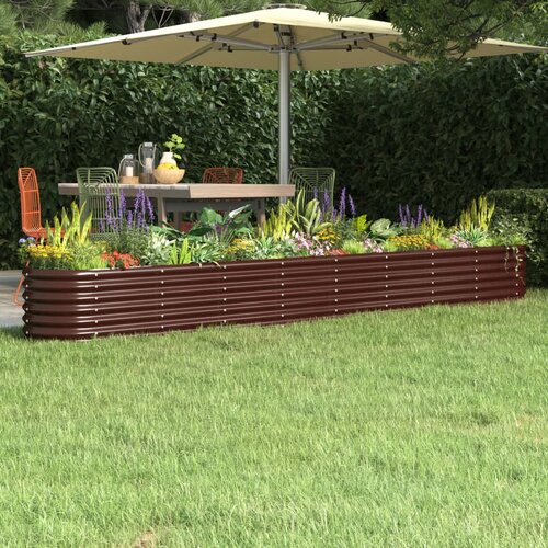 VidaXL Visoka greda iz pra&amp;scaron;no premazanega jekla 332x40x36 cm rjava Slike