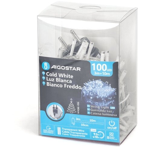Aigostar led spoljni niz 100xLED/8 funkcija 13m IP44 hladna bela Slike
