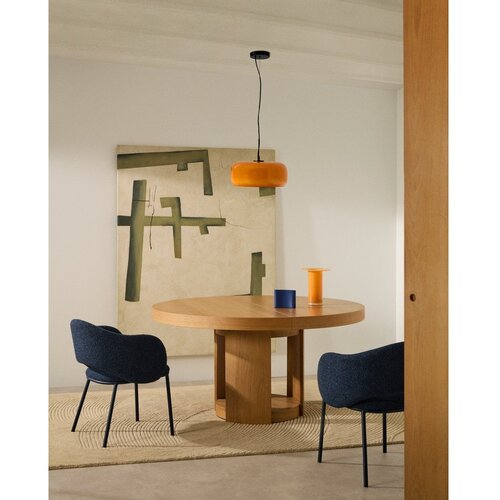 Kave Home Oranžna LED viseča svetilka s steklenim senčilom &amp;oslash; 38 cm Reig &amp;ndash; Slike