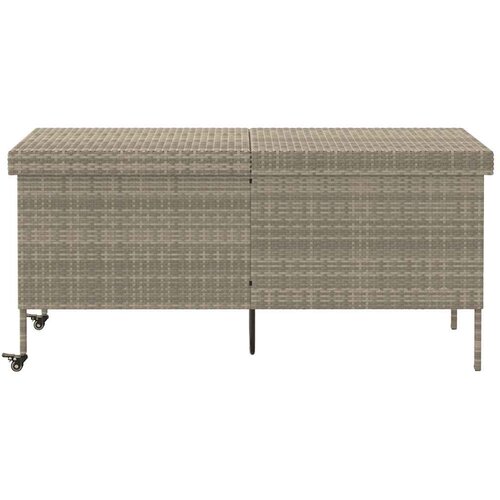  Vrtna kutija za pohranu s kotačima svijetlosiva 160x55x75 cm poli ratan Slike