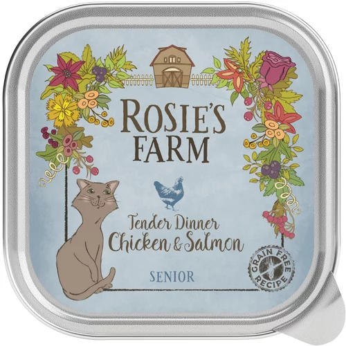 Rosie's Farm Varčno pakiranje Senior 32 x 100 g - Piščanec & losos