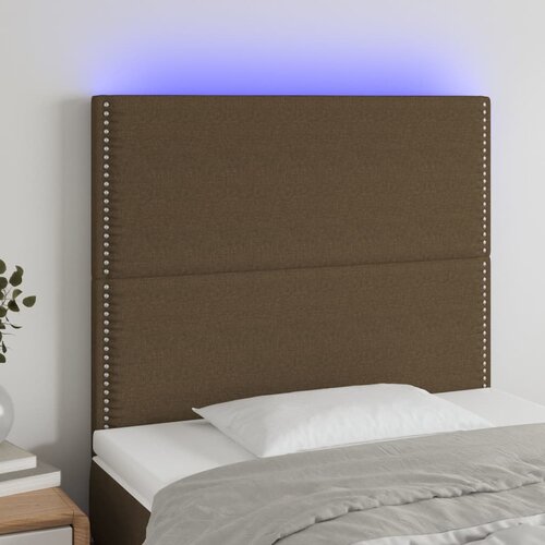  LED uzglavlje tamnosmeđe 90x5x118/128 cm od tkanine Cijene