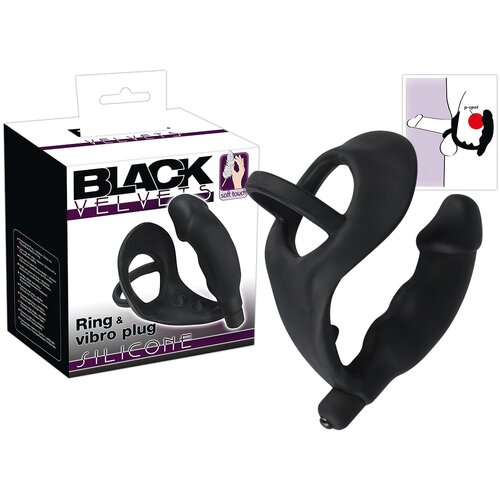 Black Velvets Black Velvet - Vibrator za penis z obročkom za penis in moda (črn) Cene