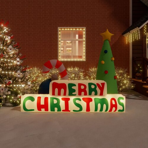 vidaXL Ukras na napuhavanje "Merry Christmas" s LED svjetlima 197 cm Cijene