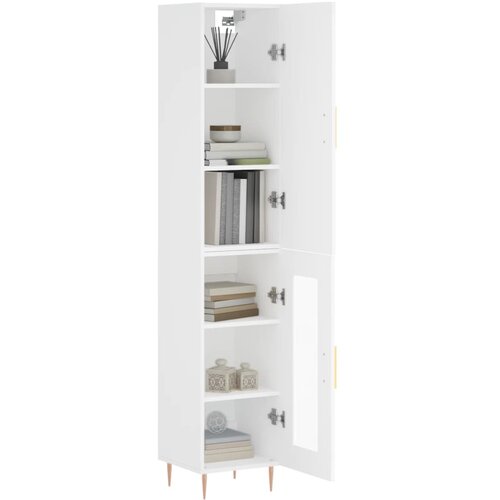  Visoka komoda bijeli 34,5x34x180 cm od konstruiranog drva Slike