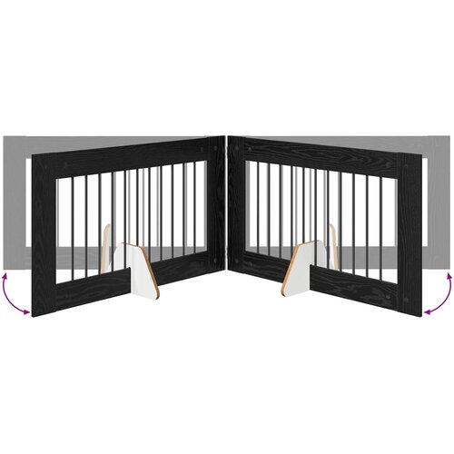  Vrata za pse s postoljem 2 pcs Crni hrast 100 x 60 cm Slike