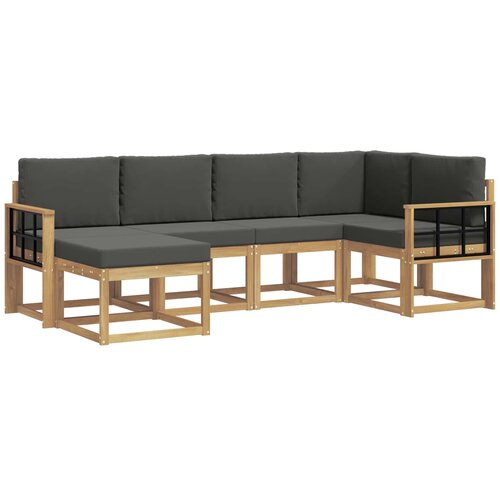 vidaXL Zunanja garnitura za sedenje 6 pcs Bela in antracit Poliester, (5000281860) Cene