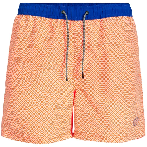 Jack & Jones Kupaće hlače 'FIJI' mornarsko plava / pastelno narančasta / tamno narančasta