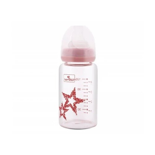 Lorelli STAKLENA FLASICA 120ml SA ANTI-COLIC CUCLOM - PINK STARS (10200870003) Cene
