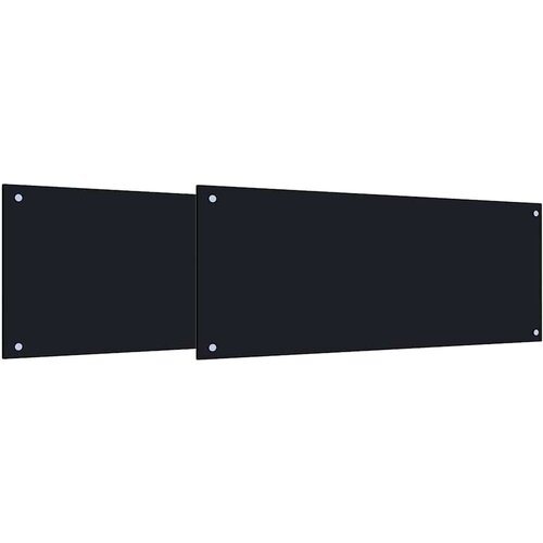  Kuhinjski zid 2 pcs Crna 100 x 40 cm Staklo otporno na udarce Slike