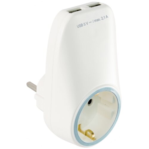 Home Punjač kućni za smartphone, tablet,2 x USB, 2.1A + Schuko - NV 2100 USB Cijene
