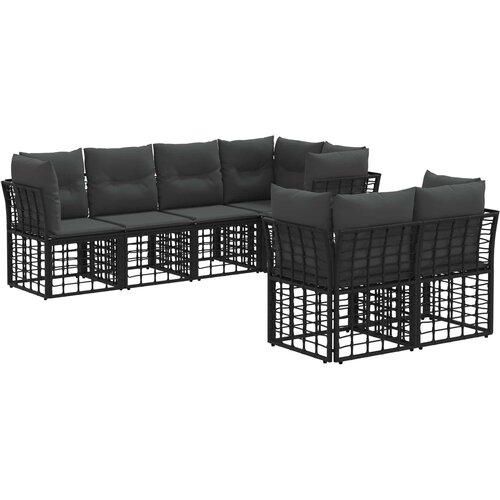  Set vanjskih sofa Crna Poliester Cijene
