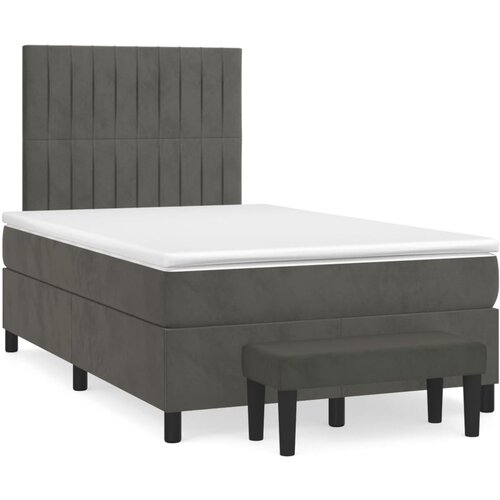 Box spring krevet s madracem tamnosivi 120 x 200 cm bar&amp;scaron;unasti Slike