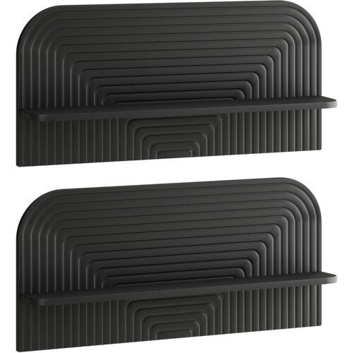  Zidna polica 2 kom. Crna 80,5 x 13,5 x 37,5 cm Prerađeno drvo Slike