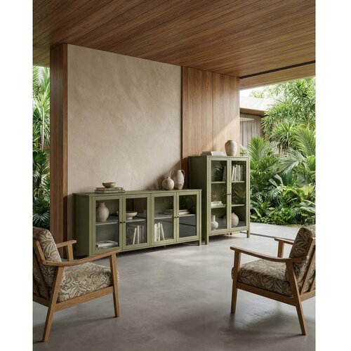 Marckeric Zelena vitrina iz masivnega bora 90x120x40 cm Alessandra &amp;ndash; Slike