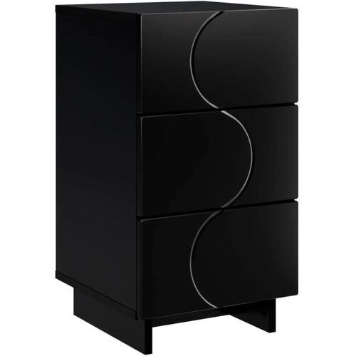  Noćni ormar Crna 33 5 x 34 5 x 60 cm Konstruirano drvo - Crna 1 Slike