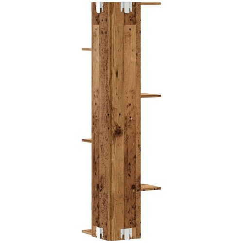  Kutna zidna polica boja drva 36,5x36,5x140 cm konstruirano drvo Slike