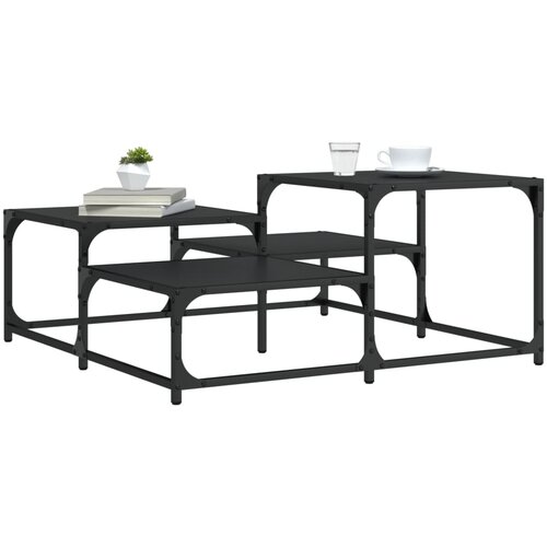 vidaXL Stolić za kavu crni 87,5x87,5x40 cm od konstruiranog drva Cijene