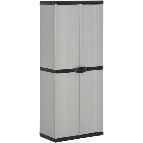 Vrtni ormarić za pohranu s 3 police sivo-crni 68 x 40 x 168 cm Cijene