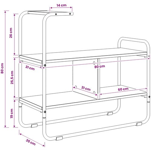  Konzolna stolica Hrast sonoma 80 x 35 x 75 cm Konstruirano drvo Slike