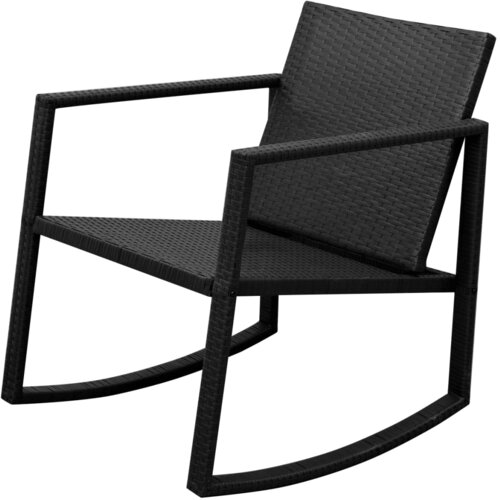  3-Dijelni bistro set od poliratana crni Slike
