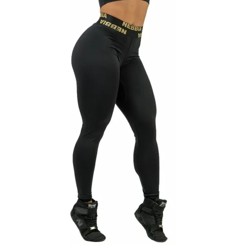 NEBBIA Classic High Waist Leggings INTENSE Perform Black/Gold M Fitness hlače