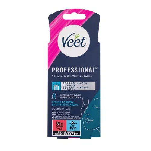 Veet Professional Wax Strips Face Sensitive Skin proizvodi za depilaciju 20 kom za ženske POKR