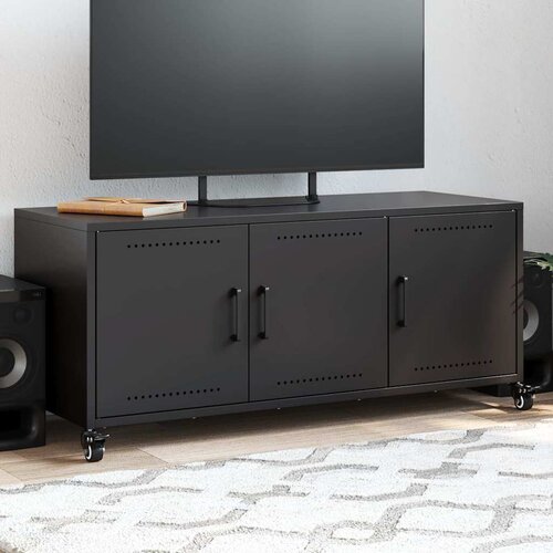 TV ormarić crni 100,5x39x43,5 cm čelik Slike
