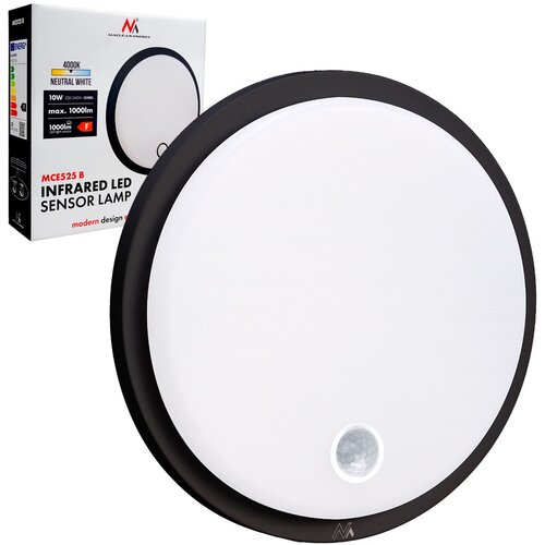 Maclean LED lamp with motion sensor, PIR sensor, black, 10W, IP65, 1000lm, neutral color, MCE525 B Slike