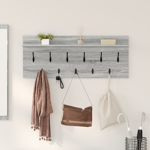 VidaXL Vje&amp;scaron;alica za kapute na zidu Sivi hrast sonoma 100 x 40 x 12 cm Slike