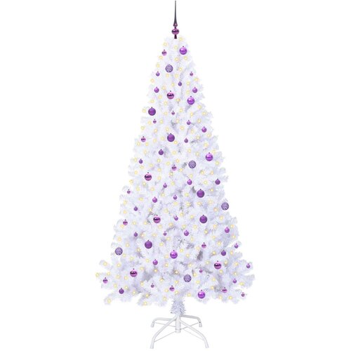  Umjetno božićno drvce s stalakom Bijelo 240 cm PVC i čelik Slike