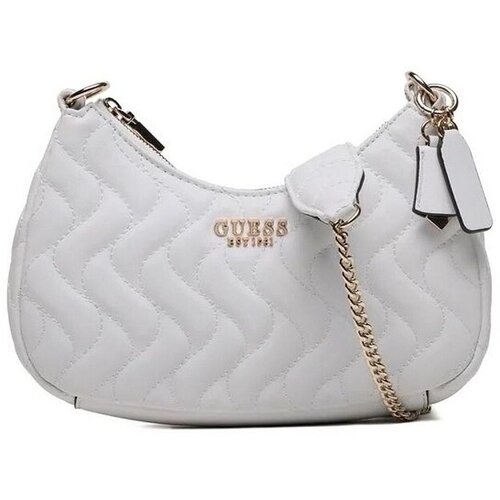 Guess Naramna torba ECO MAI CROSSBODY TOP ZIP Bela Slike
