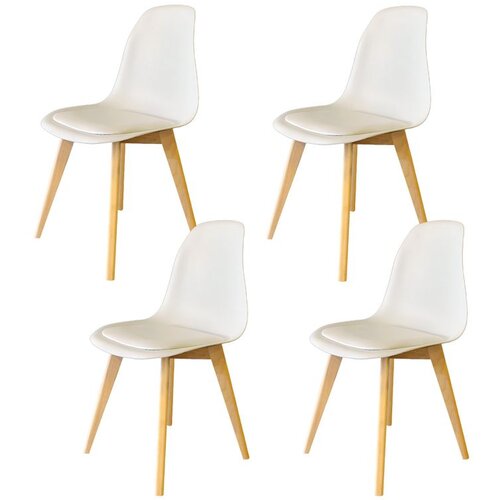 Hanah home SND3016 set trpezarijskih stolica 4 kom, bela/hrast Slike