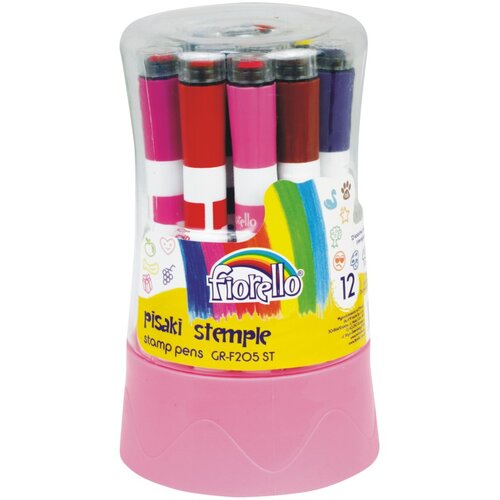 Fiorello Flomasteri sa pečatom i postoljem 12 boja roze Slike