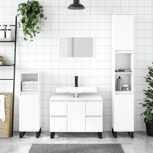 vidaXL Kupaonski ormarić sjajni bijeli 80x33x60 cm konstruirano drvo Cijene