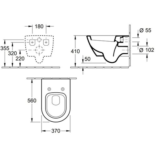 Villeroy &amp;amp; Boch Subway 2.0 konzolna wc &amp;scaron;olja 56001001 Slike