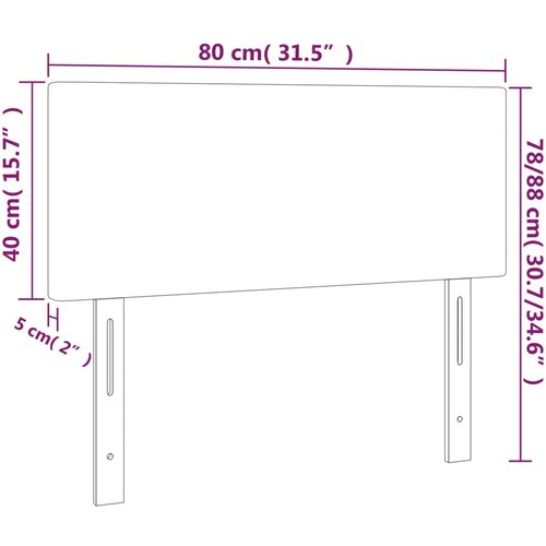  LED uzglavlje crno 80 x 5 x 78/88 cm od tkanine Slike