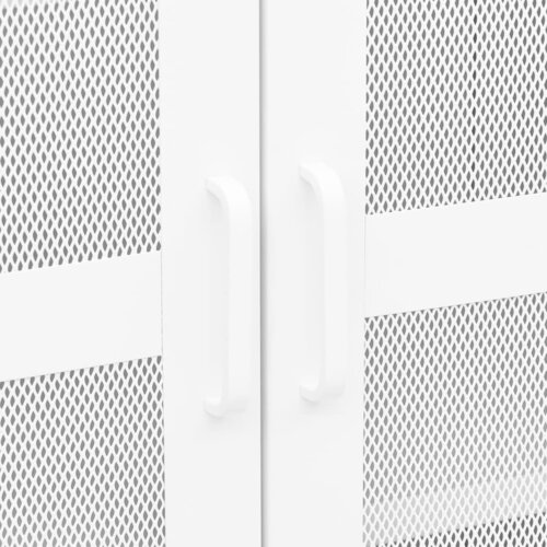  Industrijski sanduk za pohranu bijeli 70 x 40 x 115 cm metalni Slike